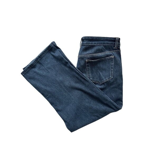 LL Bean Size 14 Reg Womens High Rise Classic Fit Straight Leg Blue Denim Jeans - Picture 2 of 12